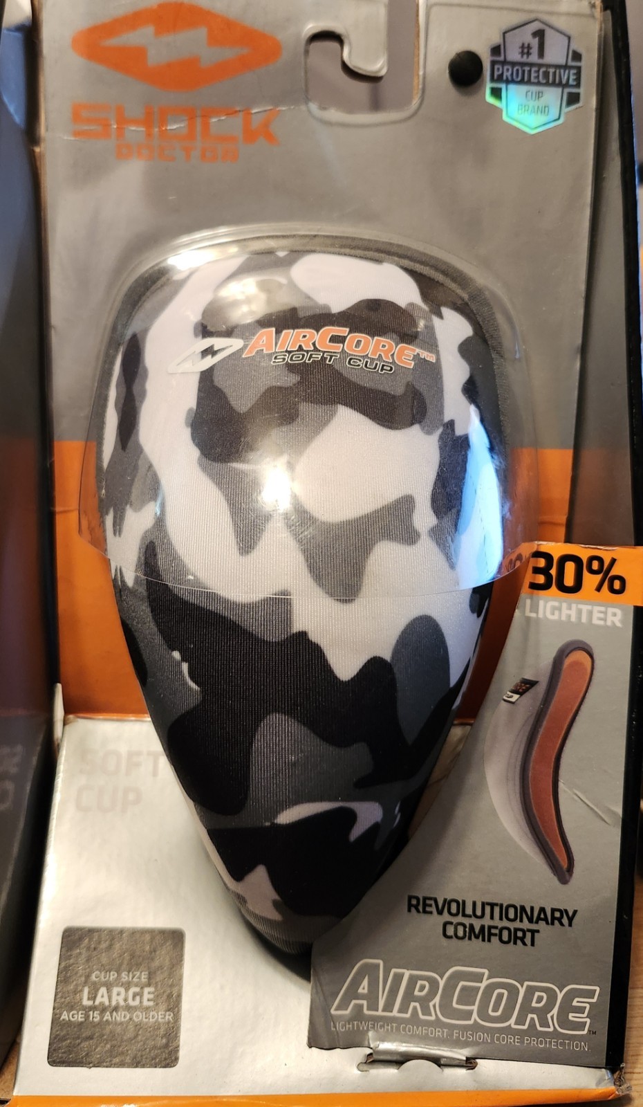 Shock Doctor Air Core Soft Cup - Amoeba Camo, Youth Large cup