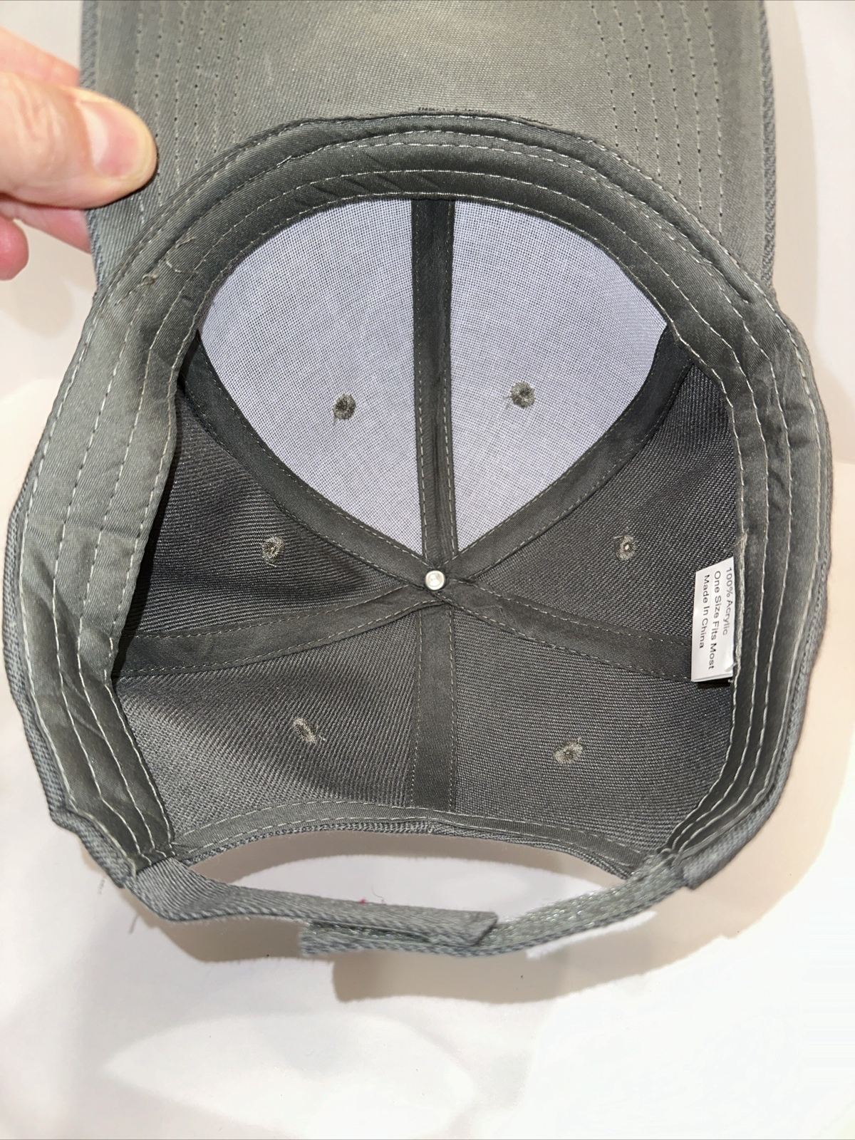 Dark Gray Solid Blank Hat Cap Hook Loop Acrylic New but pre-owned.