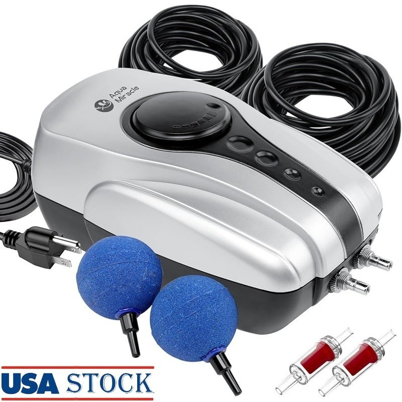 Pond Aerator Air Pump Kit Koi Ponds Up to 2000 Gallons Quiet Durable Accessories