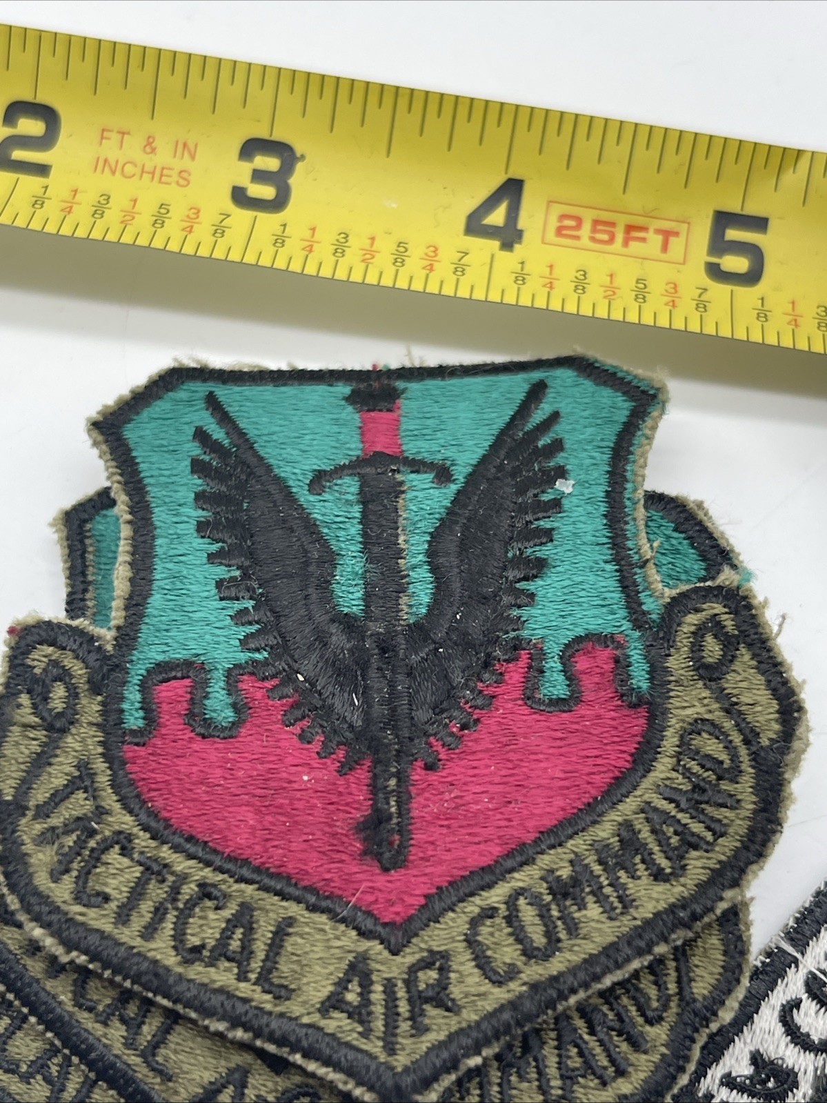 U.S. Military USAF Tactical Air Command Patch Insignia ERROR White Back Cut OD