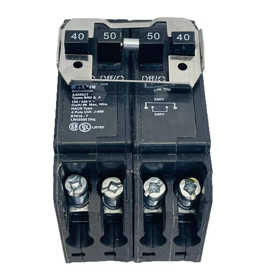 NEW EATON CIRCUIT BREAKER 4POLE BQC240250 120/240V Quad
