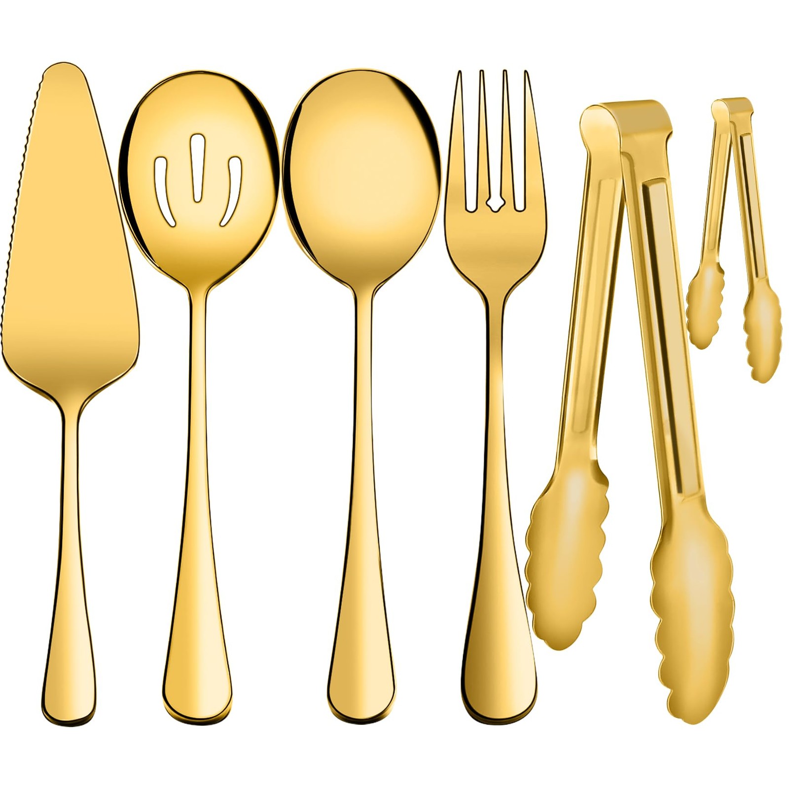 Serving Utensils, XEVOM 6-Piece Stainless Steel Serving Utensil Set Include S...