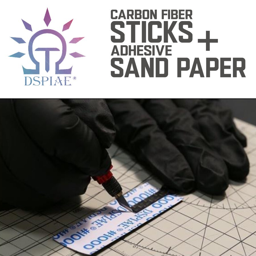 DSPIAE: Carbon Fiber Sanding Sticks & Pre-Cut Adhesive Sandpaper