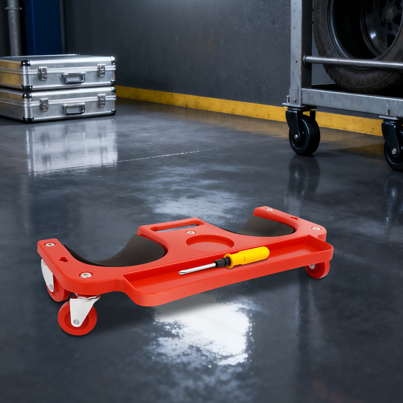 Construction Job Site Work Rolling Wheeled Pads Dolly Knee Pad Creeper Rollers