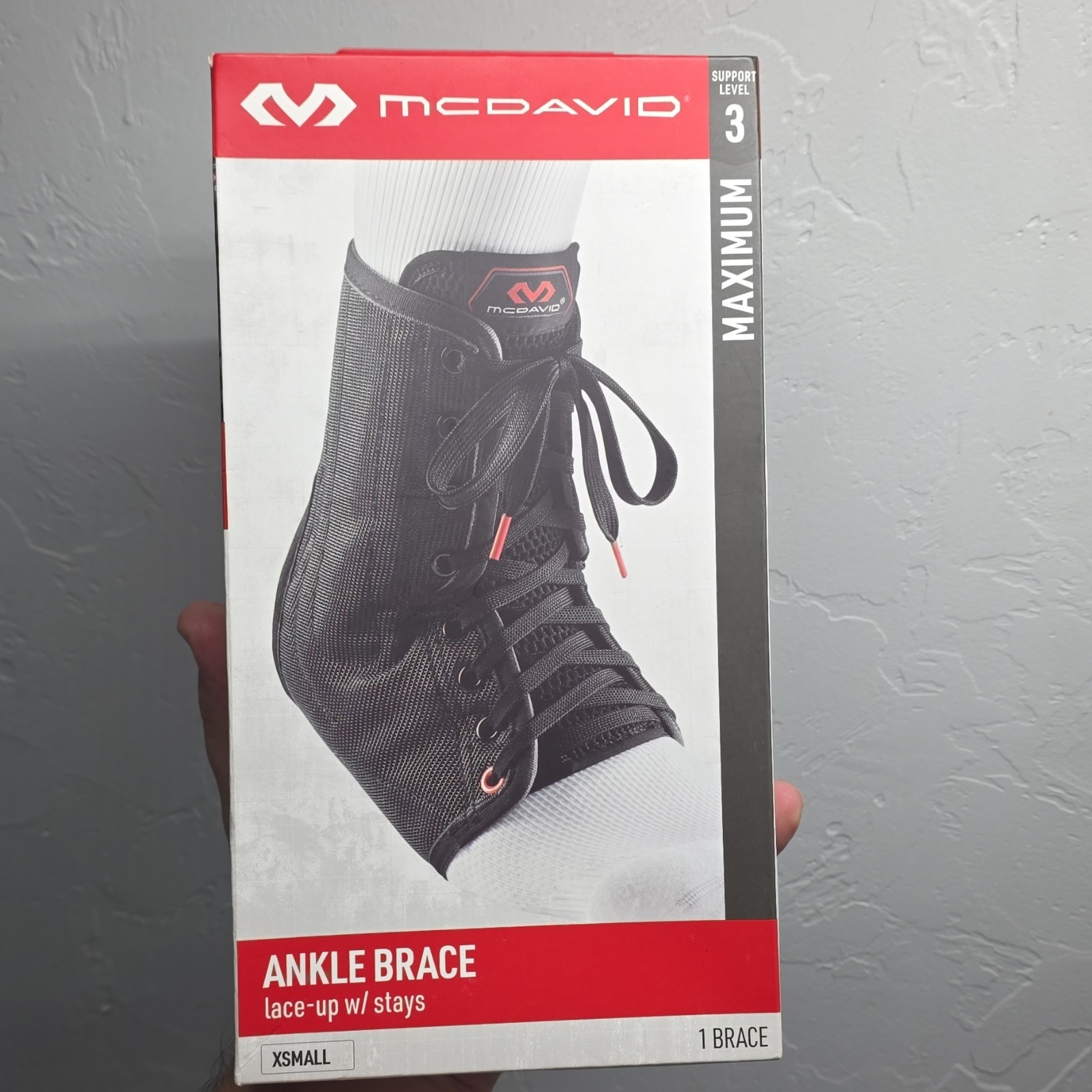 McDavid Lace-Up Ankle Brace w/ Stays Support Stabilization Black XS L/R