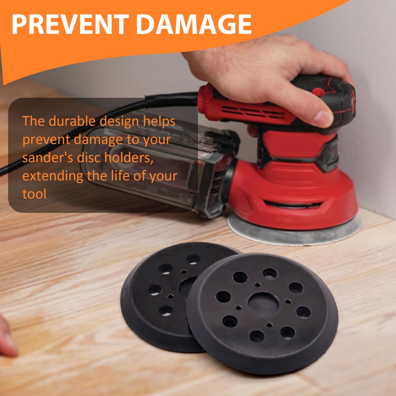 5-Inch Sander Replacement Pad, Universal Hook and Loop Orbital Black