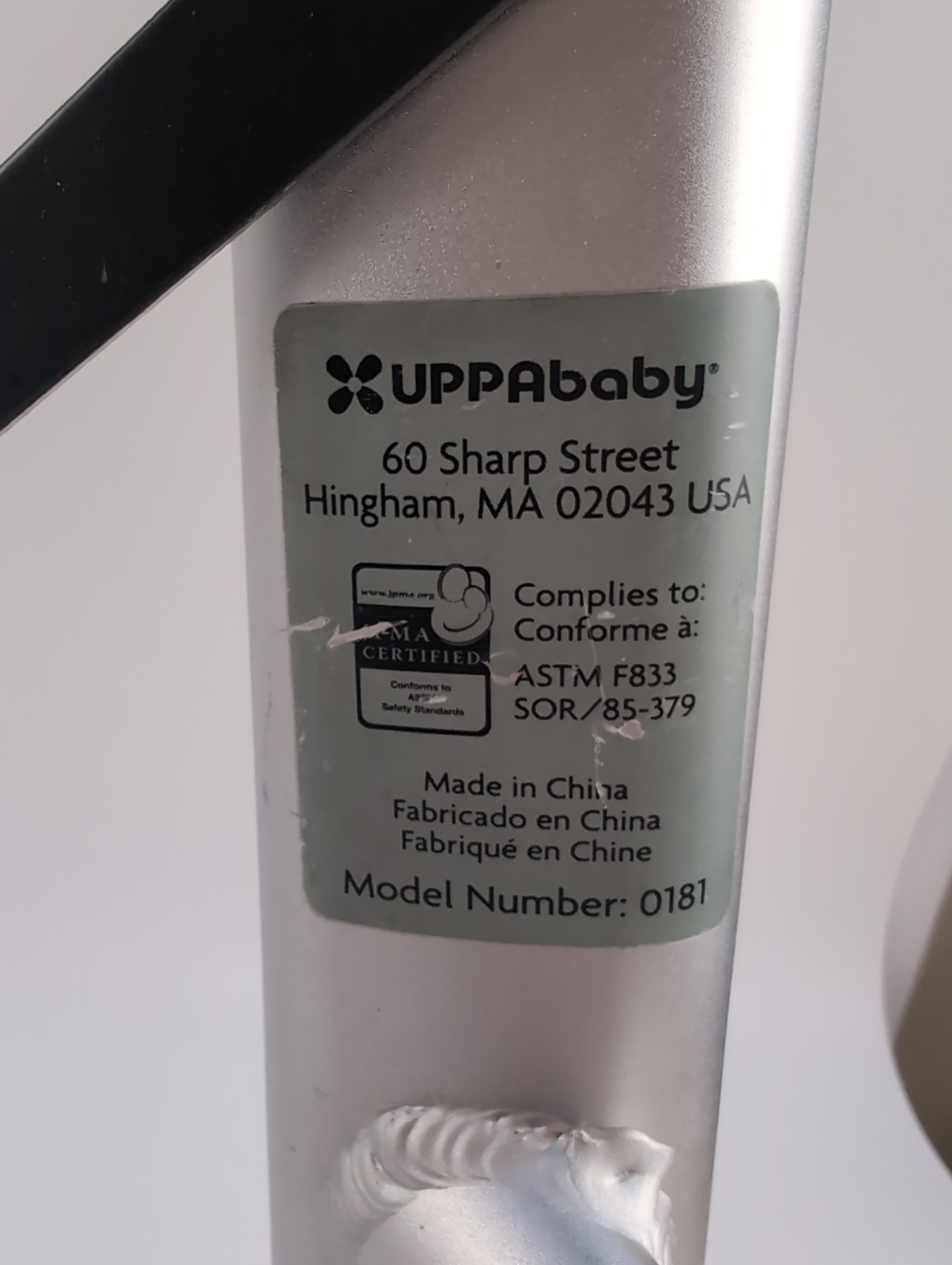 UPPAbaby Cruz V1 Original Frame Chassis Replacement Part Only Excellent Working