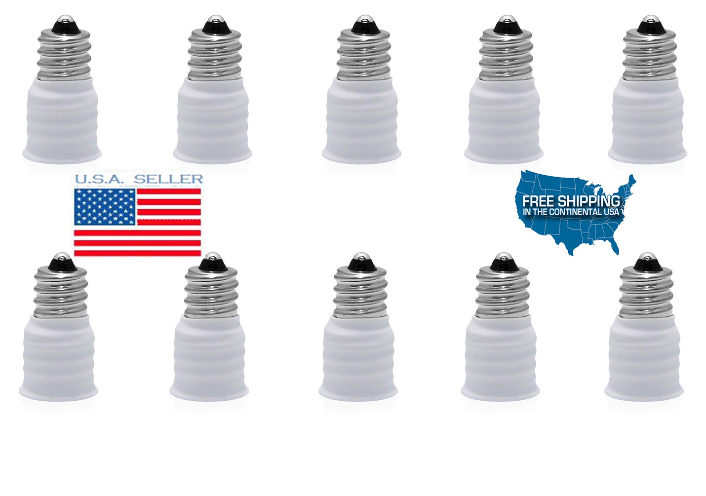 10X E12 to E14 Base LED Light Lamp Screw Socket Holder Adapter Bulbs Converters