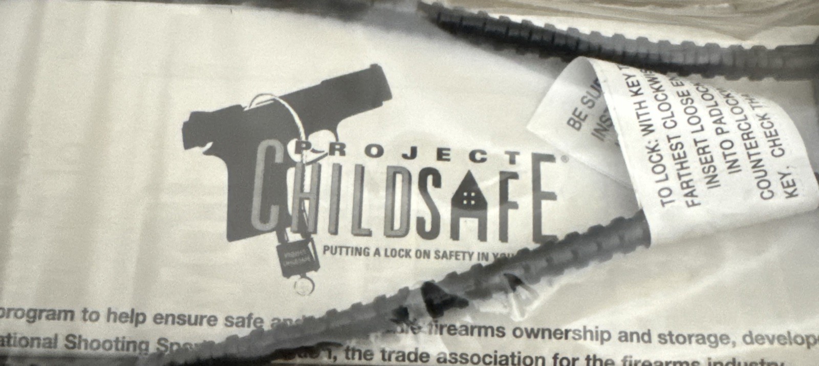 Project Childsafe Cable Style Child Safety Trigger Pistol Gun Lock+Keys