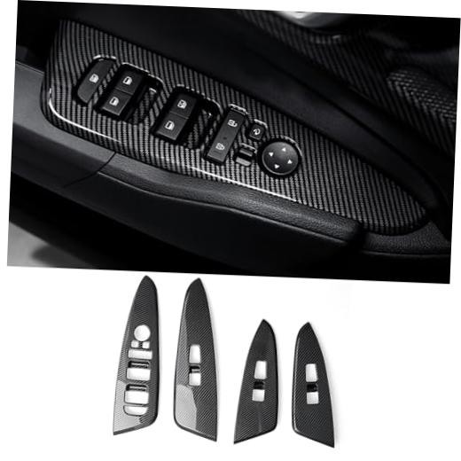 Window Switch Bezel, Door Window Switch Panel Cover Door Carbon Fiber Pattern
