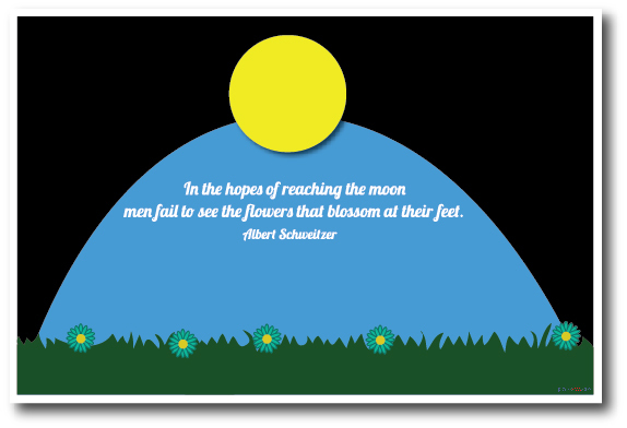 Moon Flowers - Albert Schweitzer Quote - NEW Classroom Motivational POSTER