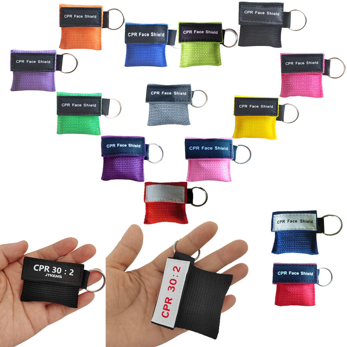 100pcs First aid CPR Face Shield Mask Keychain Emergency Kit CPR Face Shields