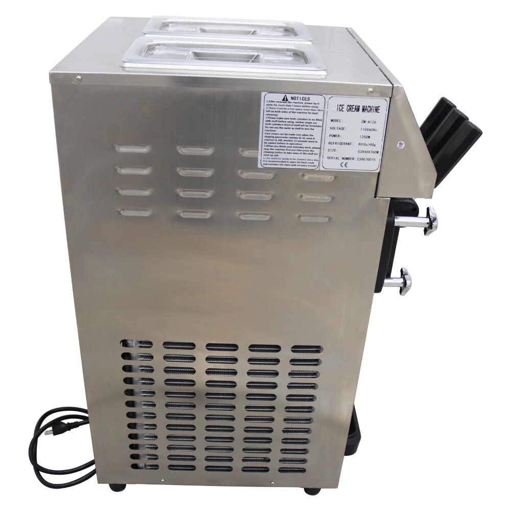 110V Fully Automatic 3 Flavors Soft Serve Ice Cream Maker Pre-cooling&Freshness
