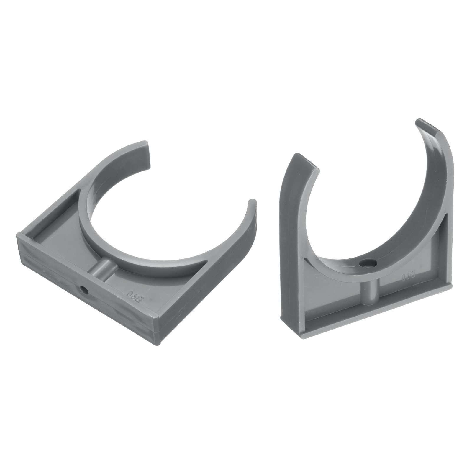 2 Pcs PVC Water Pipe Clamps Clips, U-Shaped Buckles for 3" Size Pipe, Grey