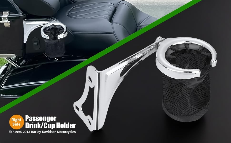 Motorcycle Cup Holder, Passenger Armrests Adjustable Rear Armrest with Drink