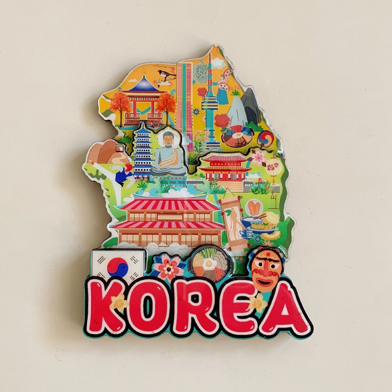 Korea South Tourism Tourist Travel Souvenir Wooden Refrigerator Fridge Magnet