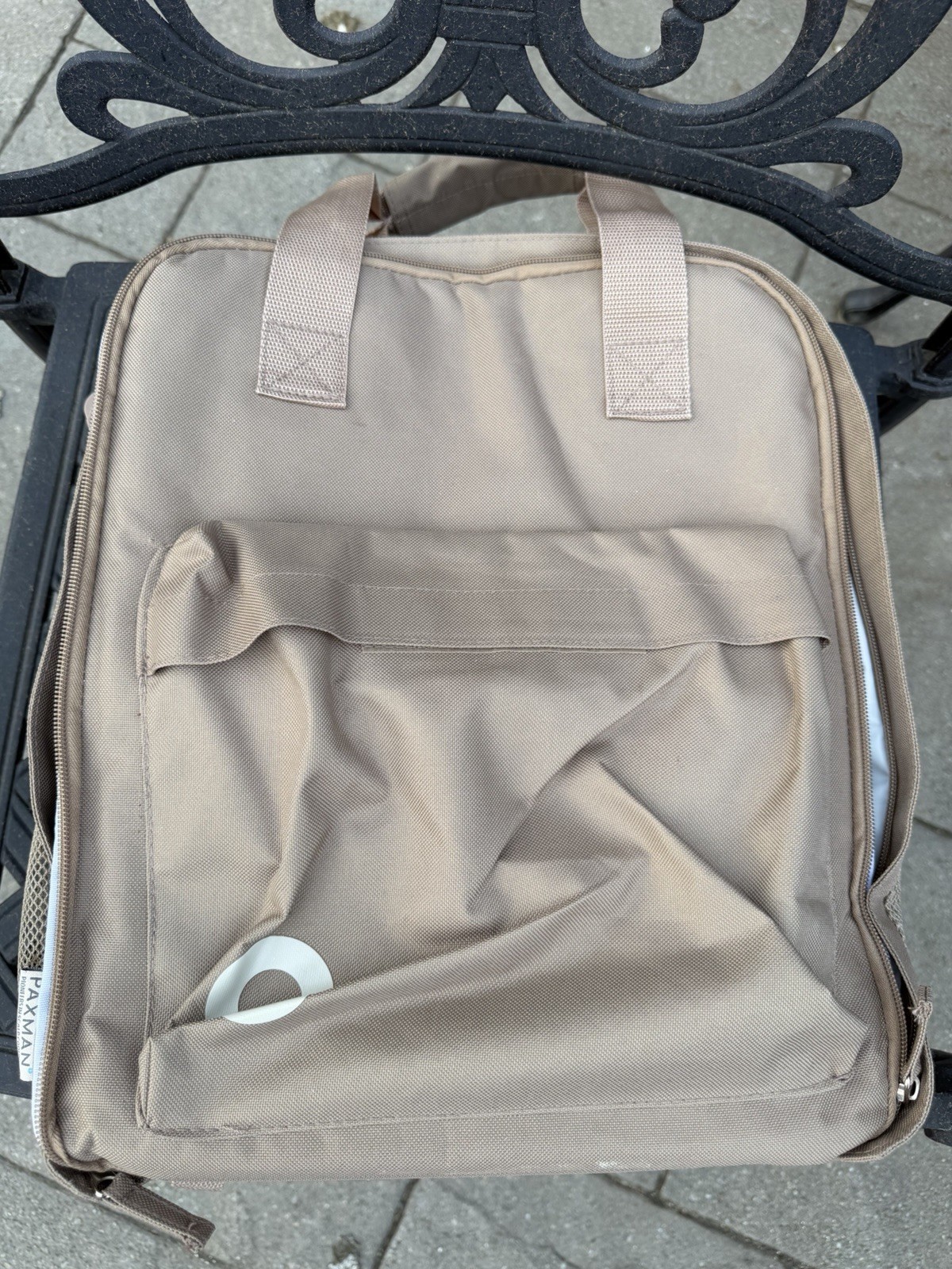 Paxman Tan Insulated Backpack With Padded Straps & Outer Pocket Backpack ONLY