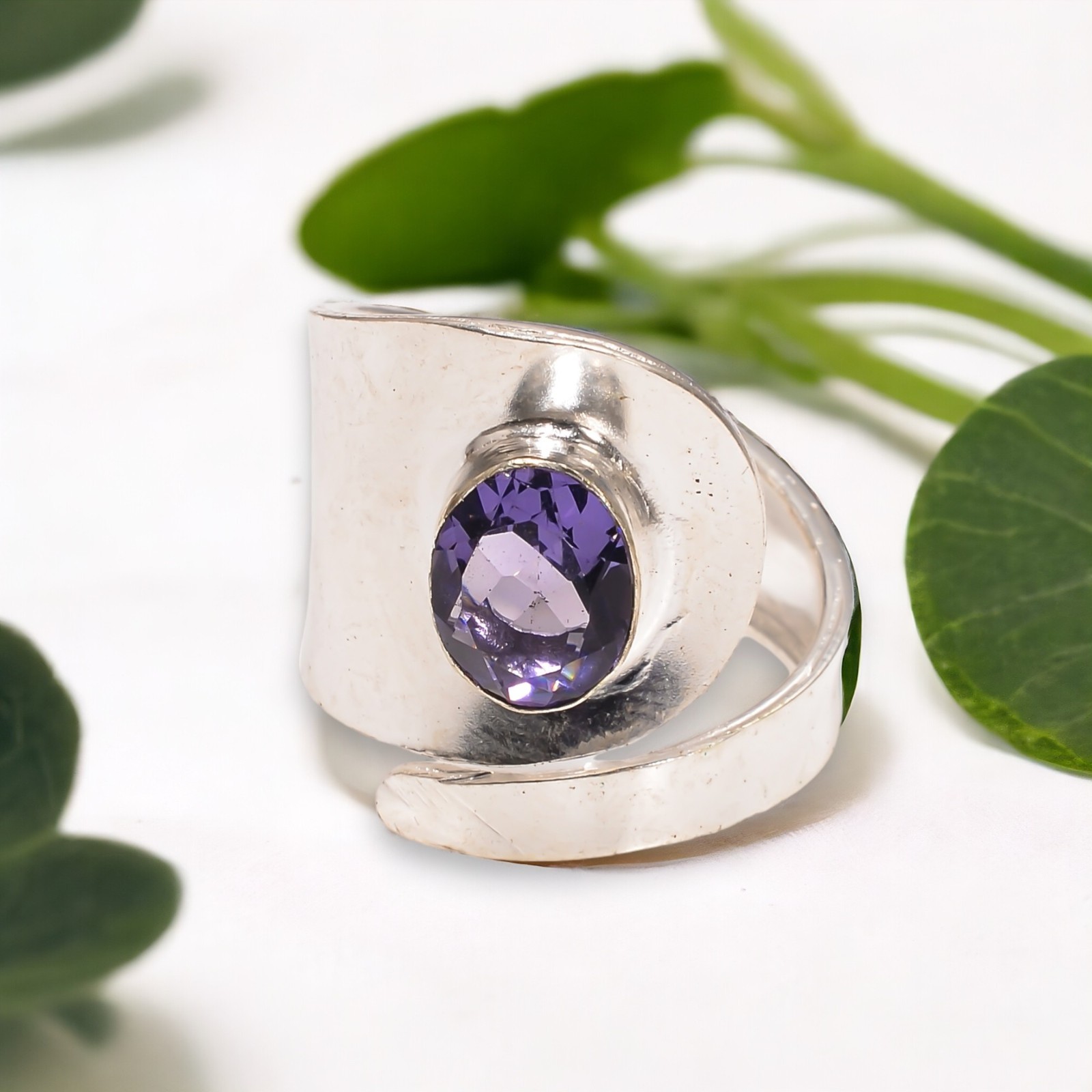 Iolite Gemstone Jewelry 925 Sterling Silver Handmade Ring For Birthday Gifts