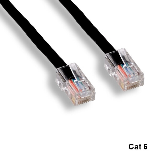 Kentek Black 25ft Cat6 UTP Non-Booted Ethernet Patch Cable 24AWG 550MHz Network