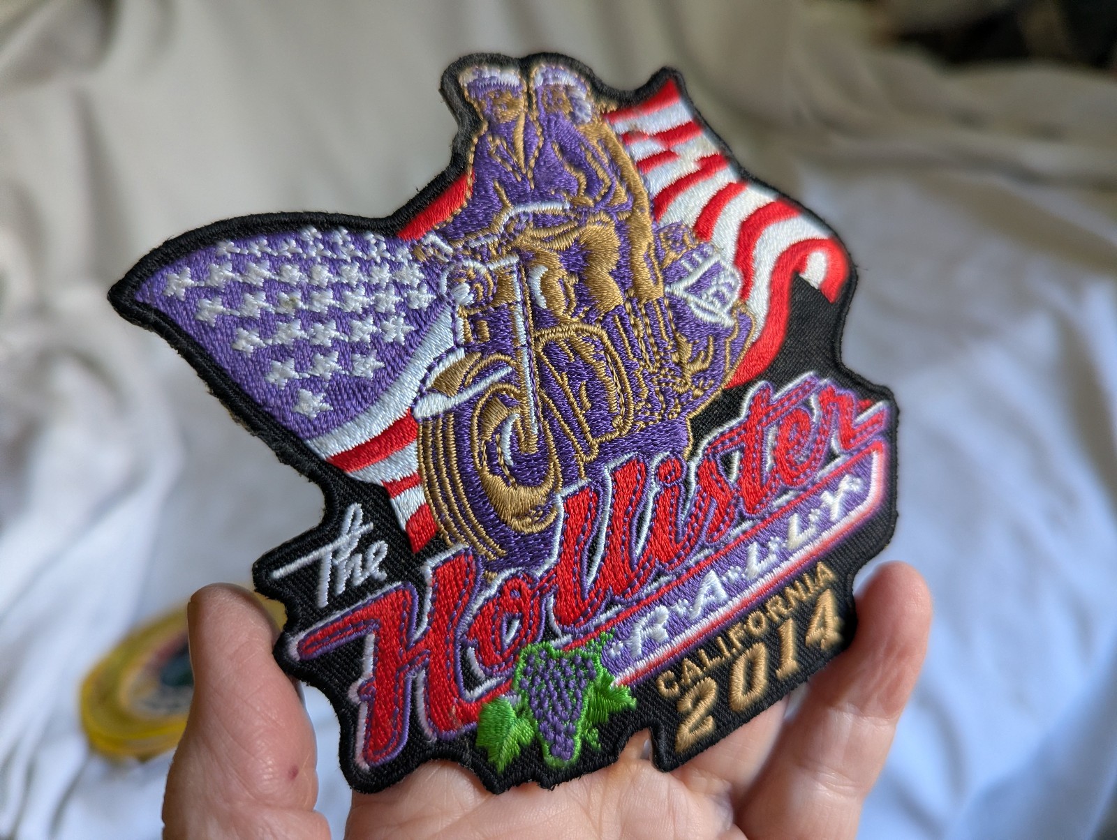 Hollister Rally CA 2014 motorcycle embroidered patch 4" x 4"