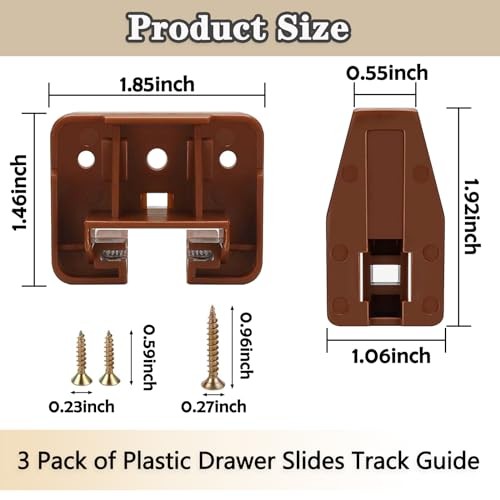 Drawer Slides and Guides, 3Pack Plastic Drawer Replacement Part for Center