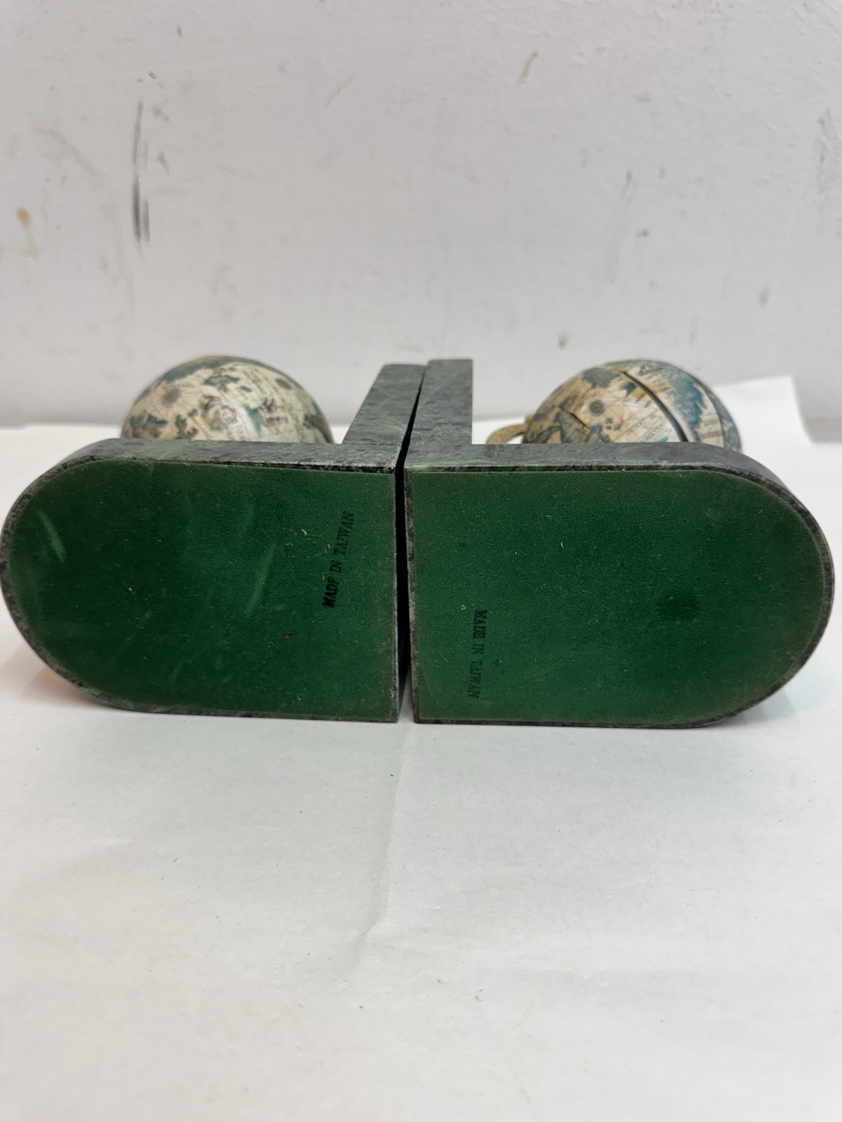 Old Globe Green Marble Book Ends
