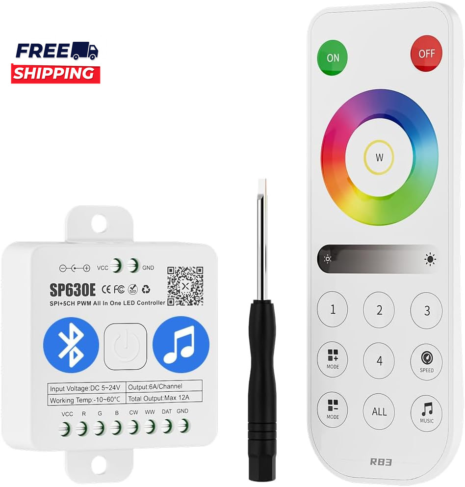 SP630E Bluetooth Controllers 4 Zones 2.4Ghz RF RB3 Remote Kit Support FCOB COB