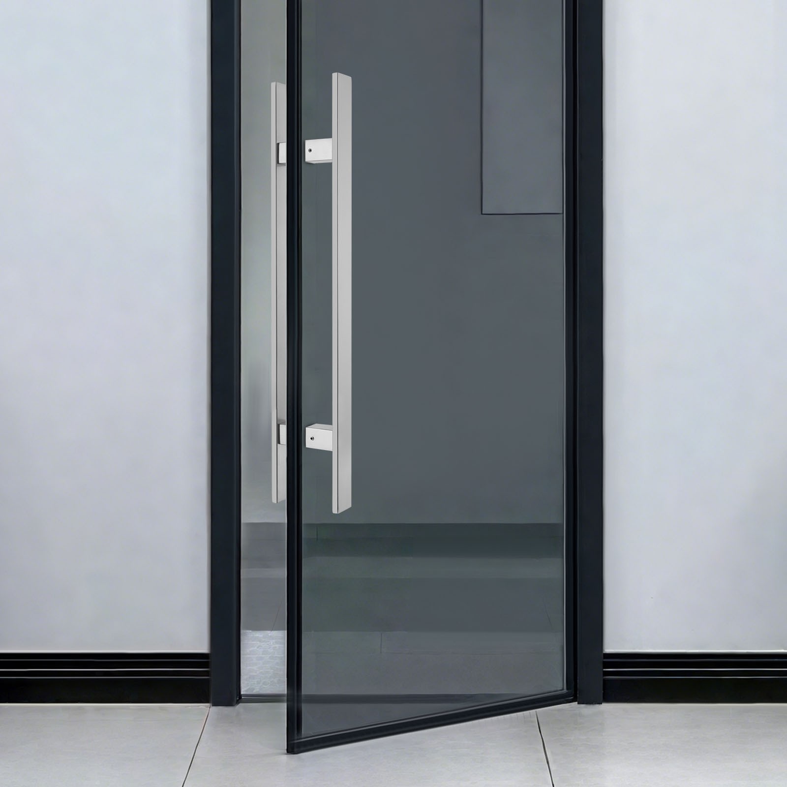 Stainless Steel Double Sided Push Pull Door Handle, H-shaped Door Pull Handle