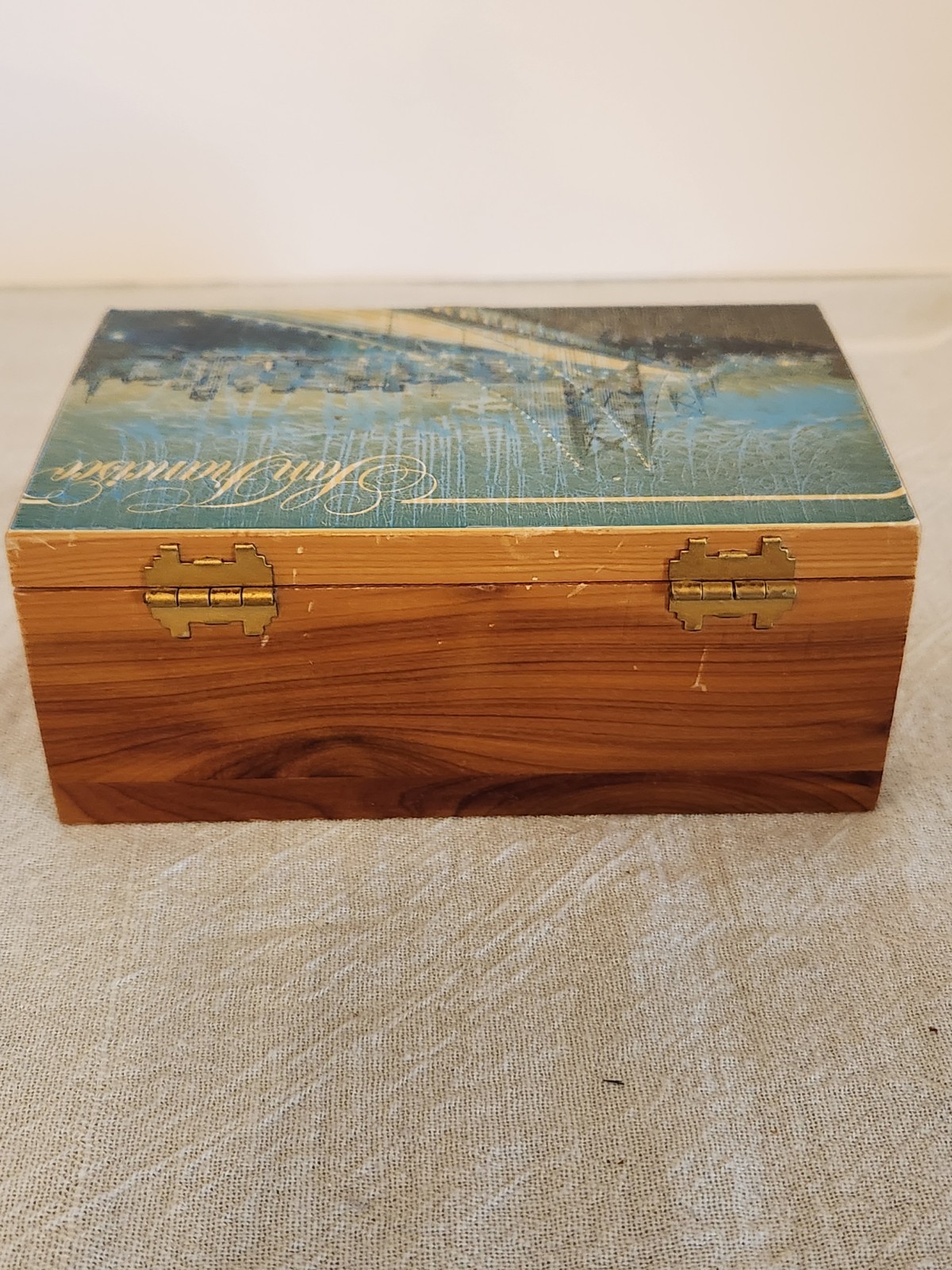Wooden Cedar San Francisco Trinket Box