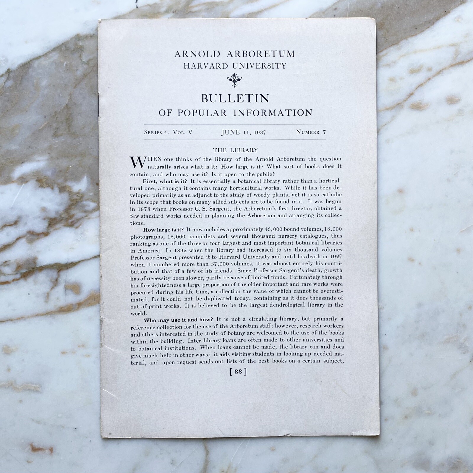 June 1937 Arnold Arboretum Harvard University MA Bulletin of Popular Information