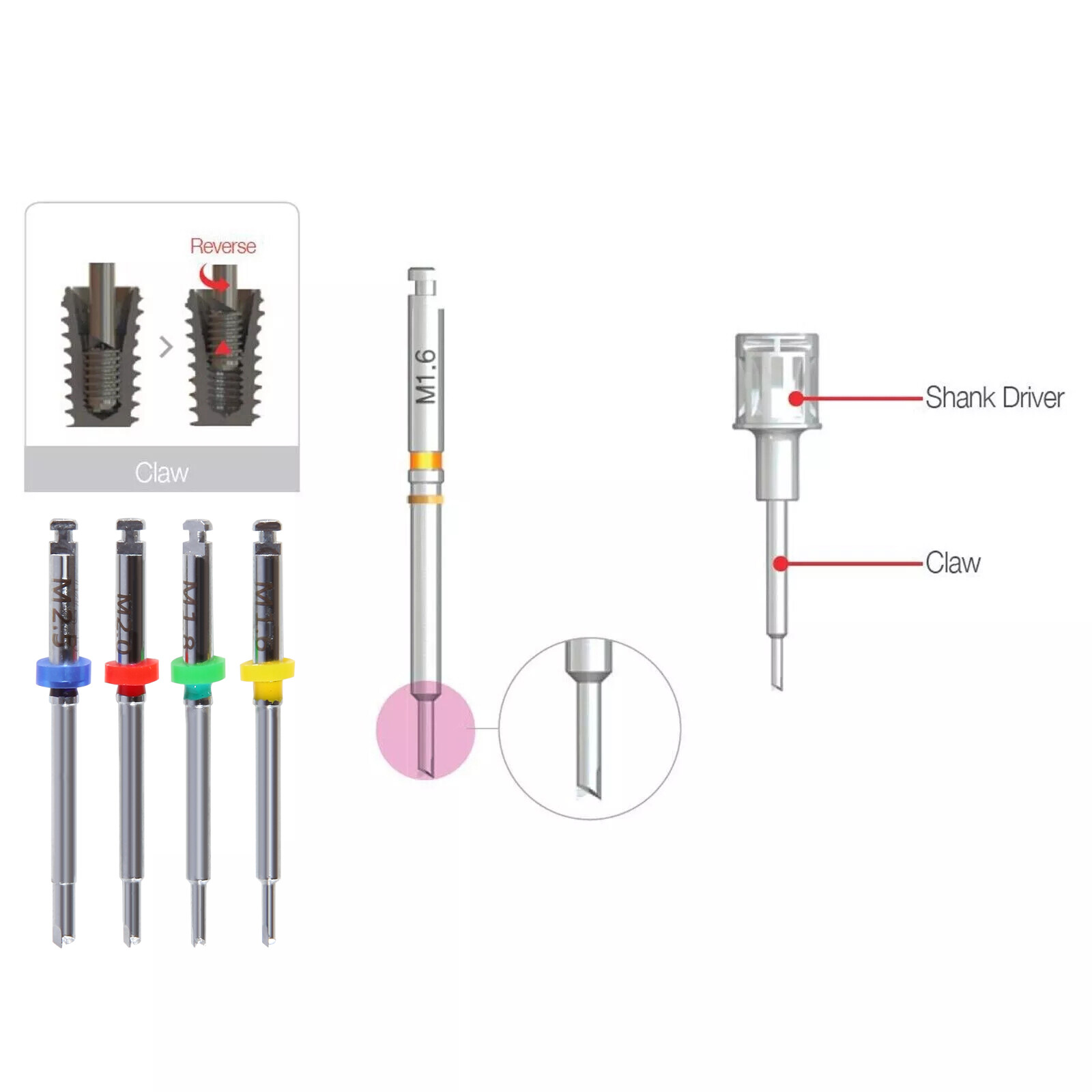Dental Implant Broken Screw Remover Reverse Drill Guide Driver SR Neobiotech