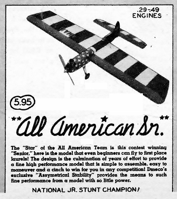Model Airplane Plans (UC): dmeco's ALL-AMERICAN SENIOR 51" Stunt for .29-.49