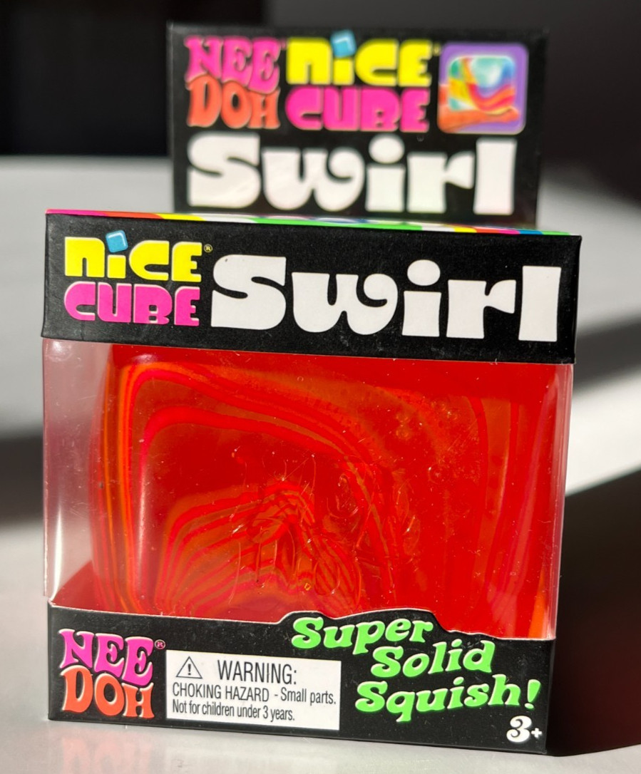 IN HAND-NeeDoh Nice Cube SWIRL ORANGE Squeeze Squishy Toy-SHIPS FAST from USA