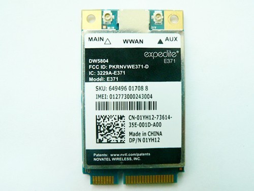 Dell Wireless DW5804 4G LTE/WWAN Mobile Broadband 01YH12 E371 PCI-E 3G/4G Card