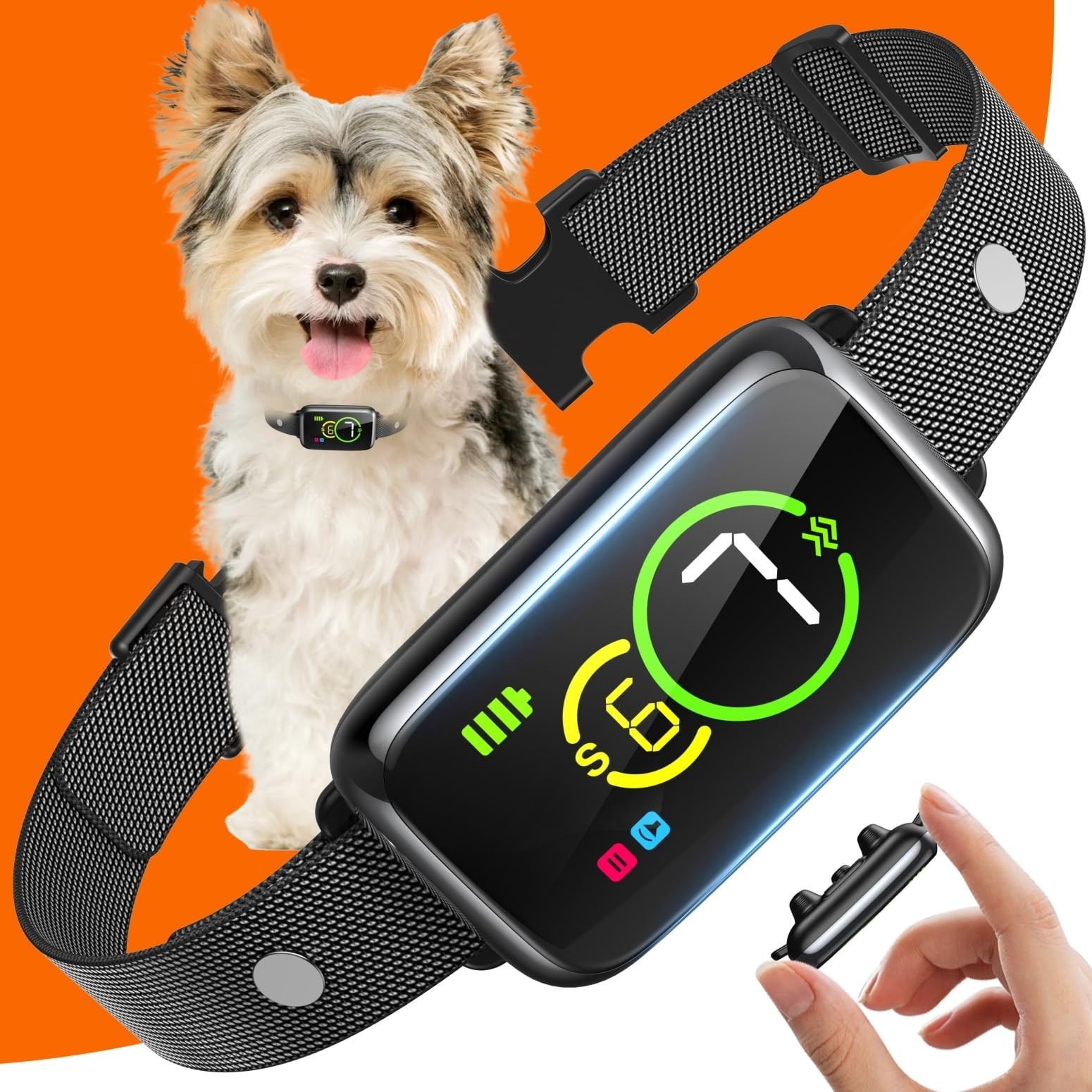 Smart AI Dog Bark Collar IP67 Waterproof Rechargeable 5 Mode Anti Barking Device