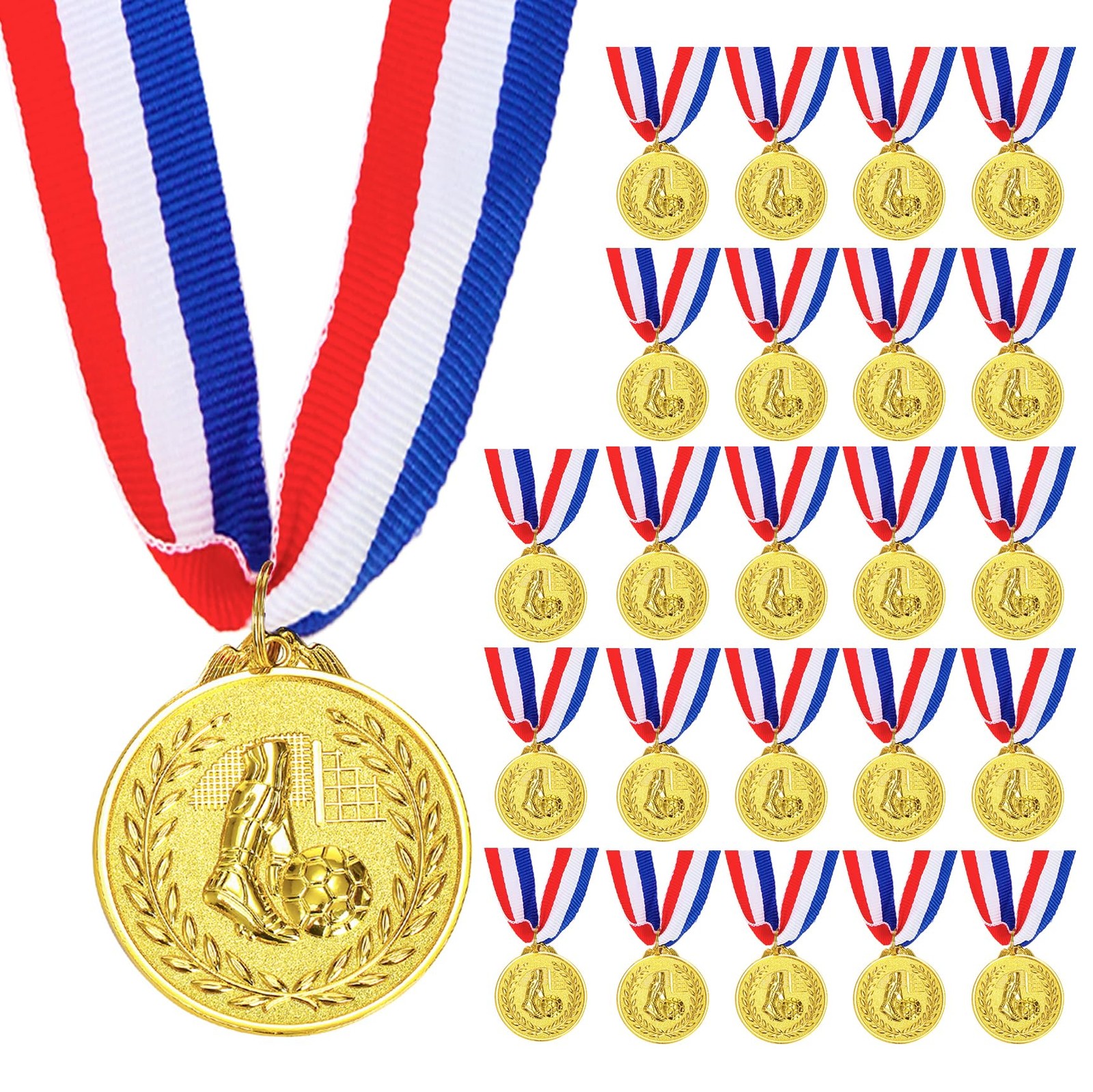 Nicunom 24 Pack Soccer Award Medals, Gold Medals Winner 2 Inch,