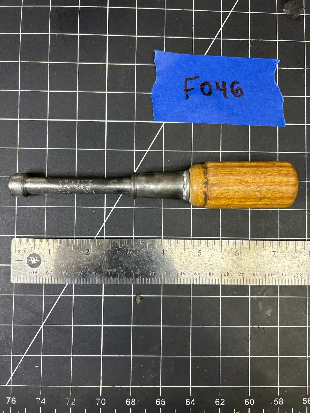 Vintage 7.25" Long Spintite Walden No. 3414 Drive Nut Driver, Made In U.S.A