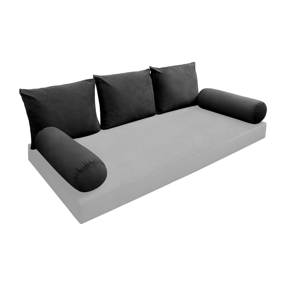COVER ONLY Model V3 Twin Velvet Knife Edge Indoor Daybed Cushion Bolster - AD350