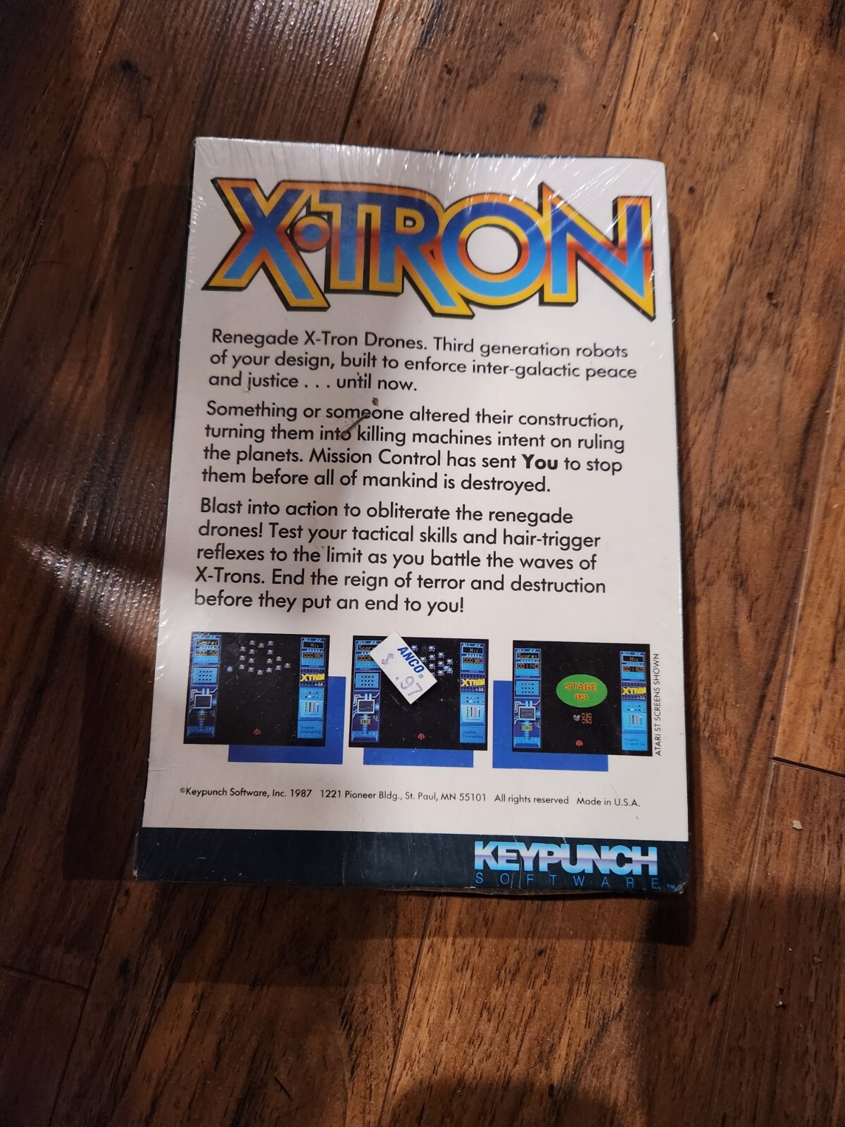 1987 Keypunch Software X-tron Game 1mb 3 1/2 Go Bots Style sealed