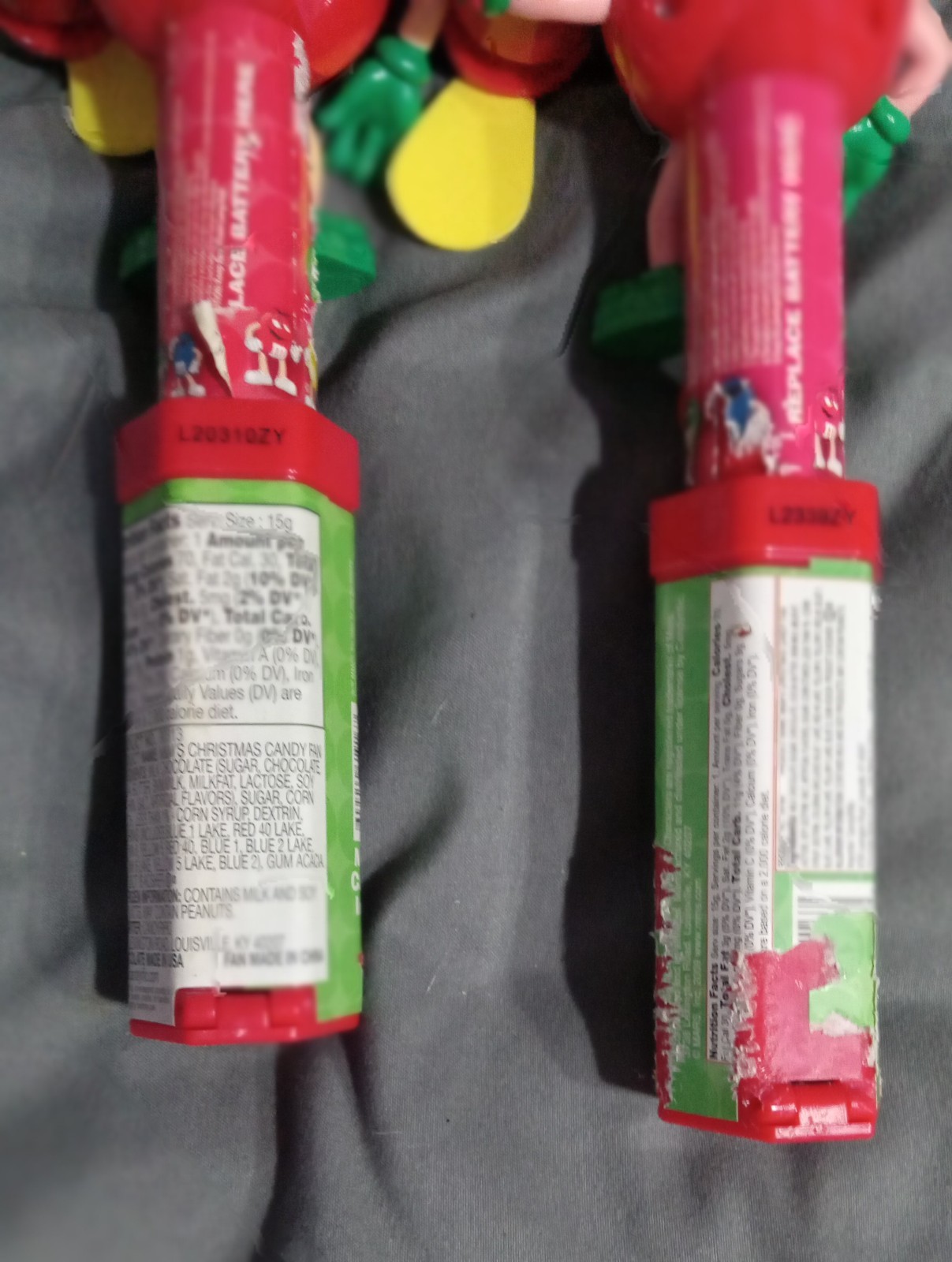 TWO-M&Ms Christmas Red Character Candy Fan Dispenser Without Candy