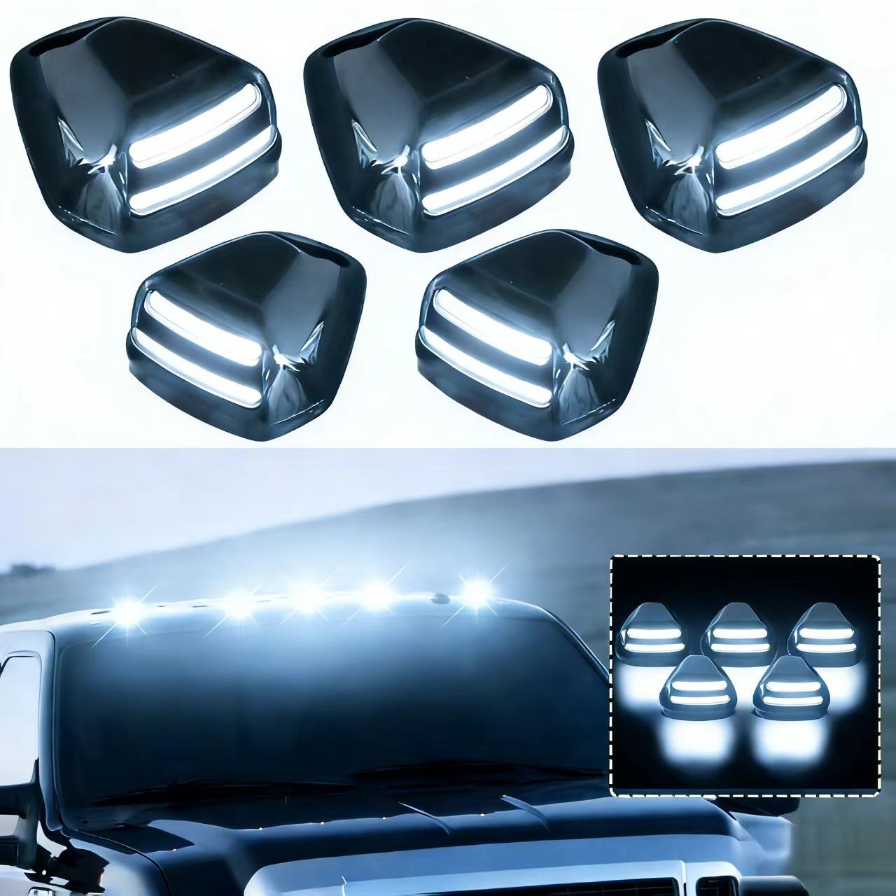 For Ford F250 F350 F450 Super Duty LED Cab Roof Marker Clearance Running Lights