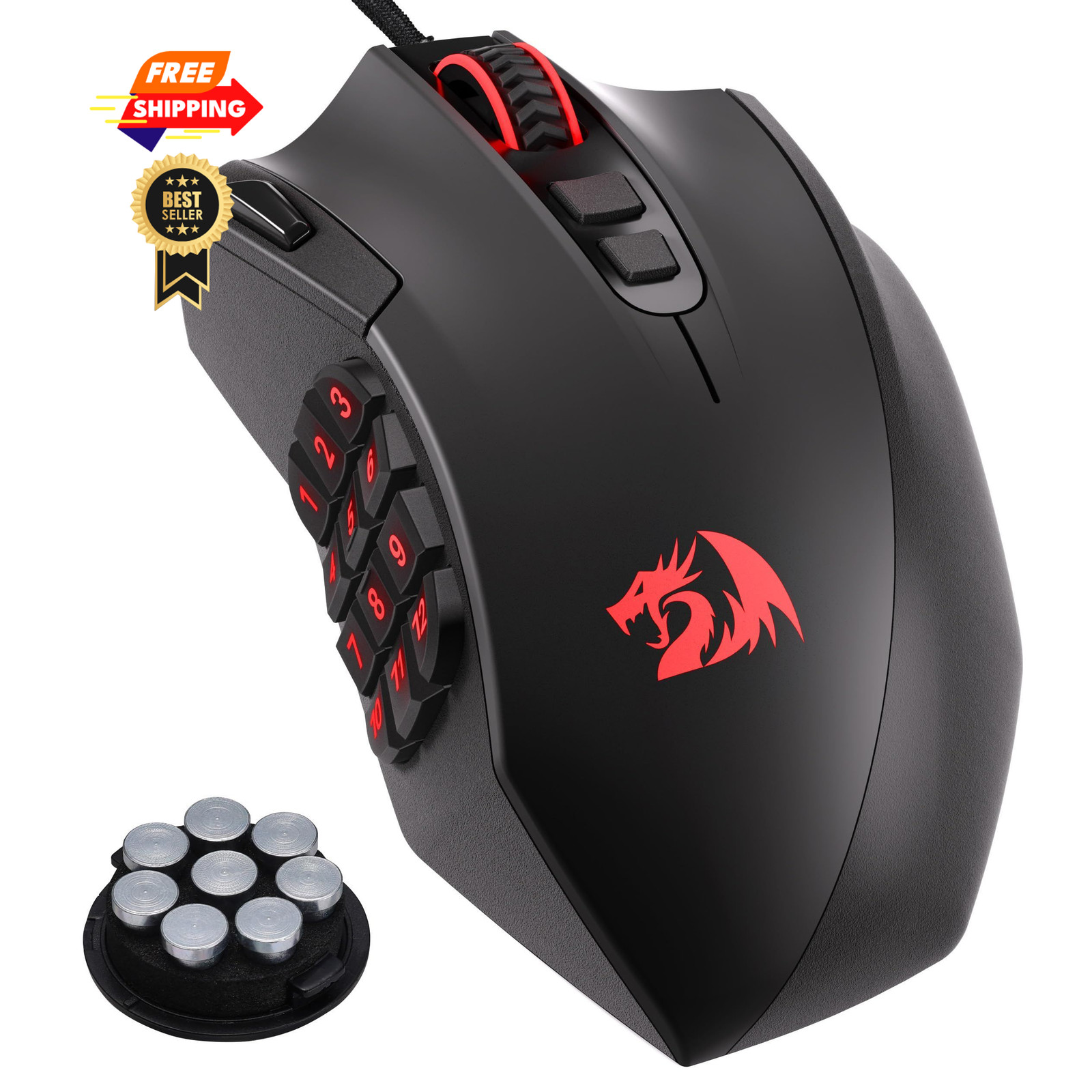 Redragon M921 Wired RGB MMO Gaming Mouse 12400 DPI Remapping Keys