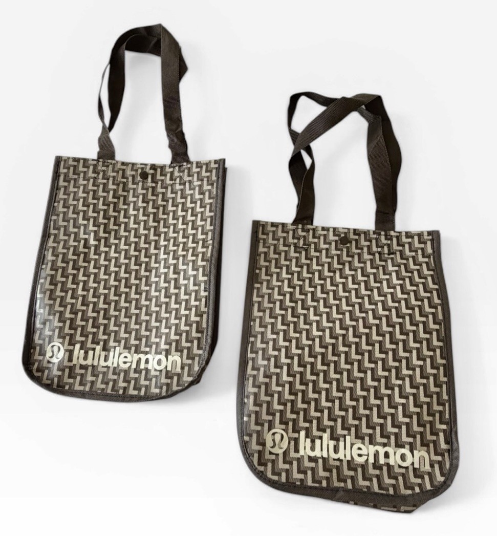 Lululemon Reusable Shopping Tote Small Holiday 2025 Edition Lot of 2 EUC