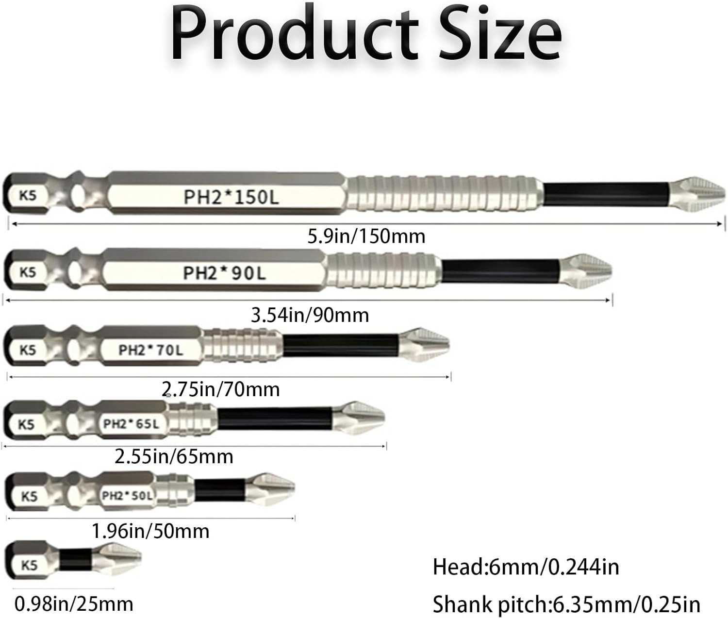 Professional Magnetic Screwdriver Bit Set, 2 Sets, Various Lengths