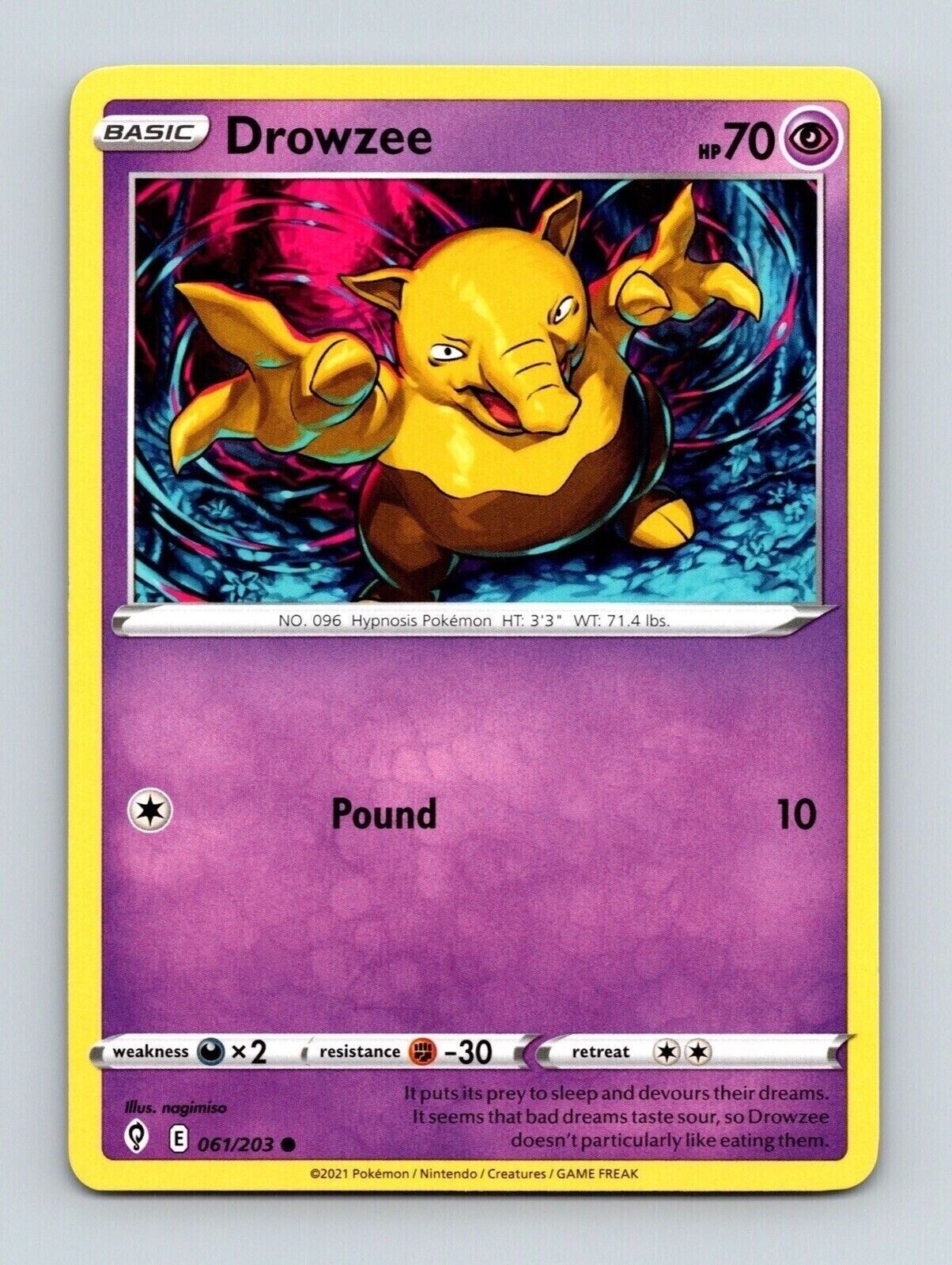 Drowzee 061/203 Regular Common Evolving Skies Pokemon Trading Card TCG