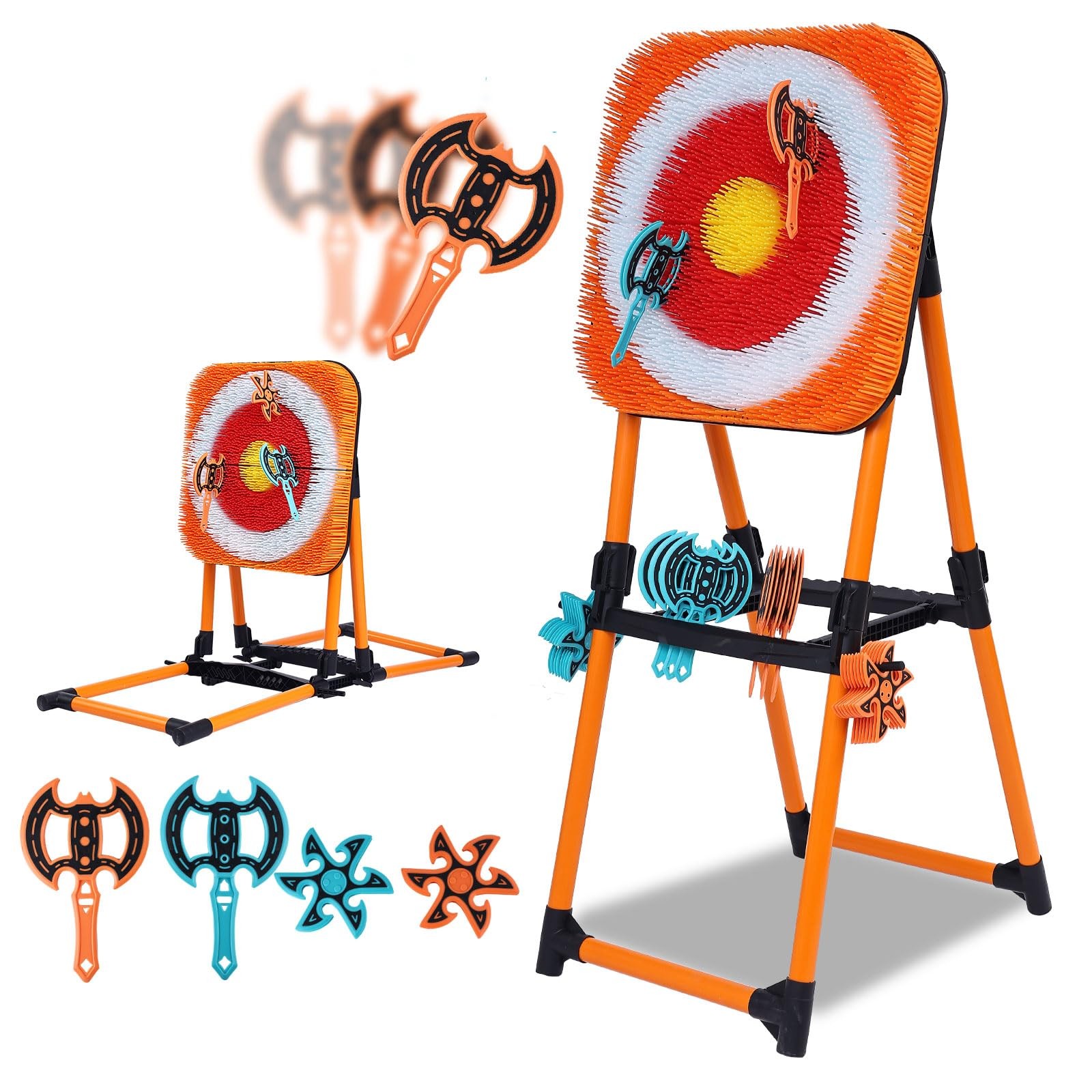 Mefaee Portable Axe Throwing Game, Bristle Target 57" x 31", Orange