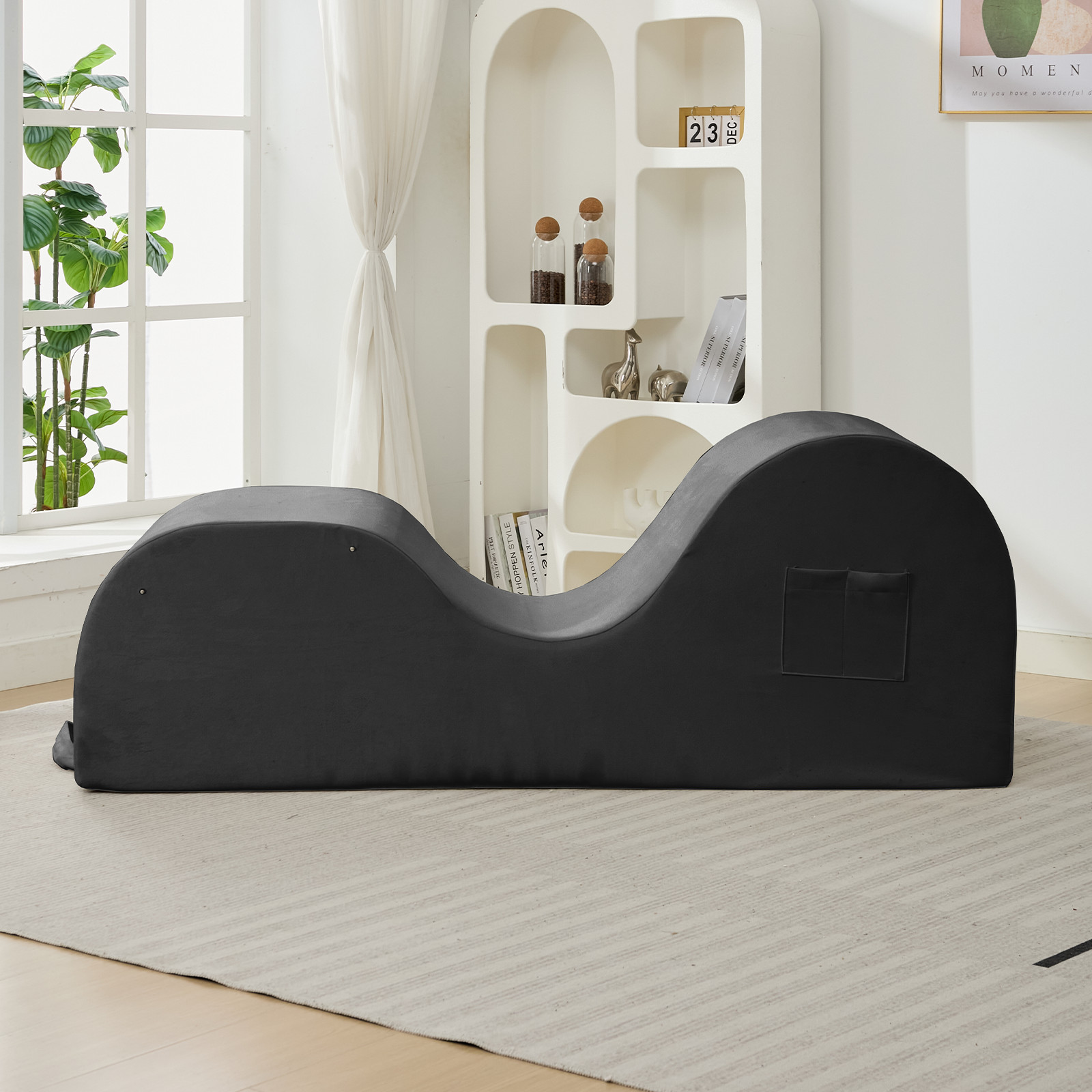 Zafly Yoga Chaise Lounge Indoor, Yoga Chaise, Ergonomic Reading Chair for Adults