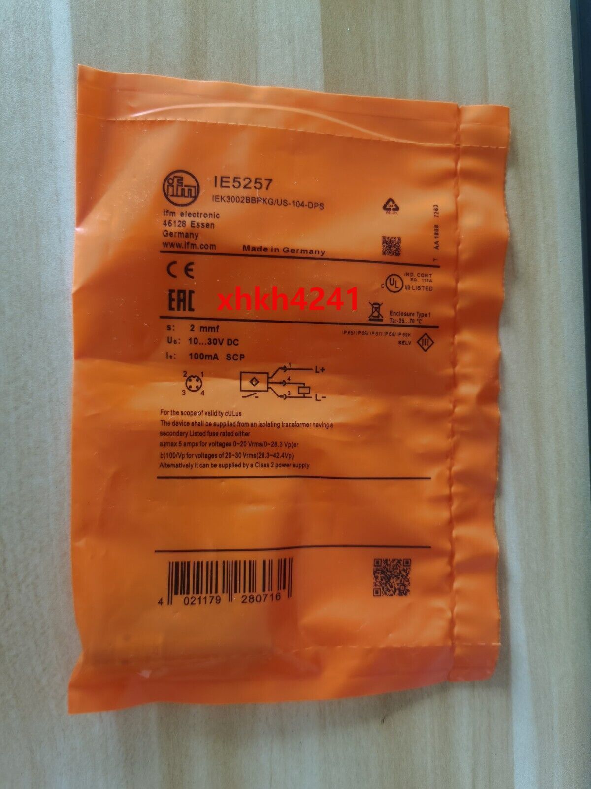 New IFM IE5257 Proximity Sensor