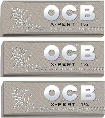 OCB X-Pert 1 1/4 Rolling Paper 1.25 Cigarette Paper 50 Leaves Each (3 Booklets)