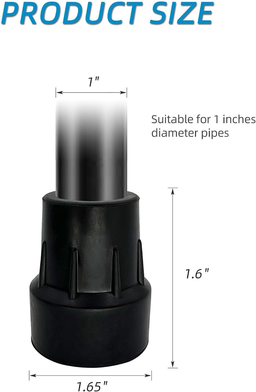 Skid-Resistant Cane Tips 1 inch, Pack of 2 – Durable & Safe Replacement